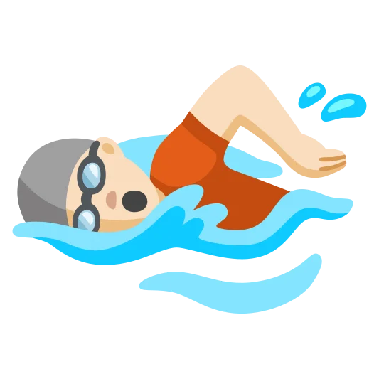 The person swimming: light skin tone emoji.