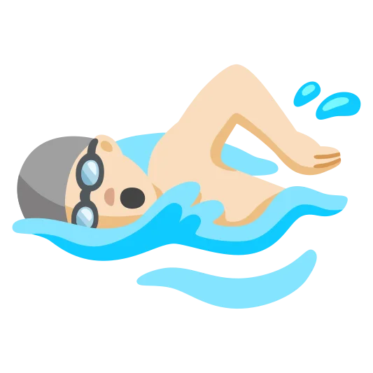 The man swimming: light skin tone emoji.