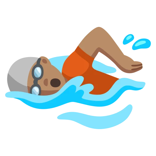 The person swimming: medium skin tone emoji.