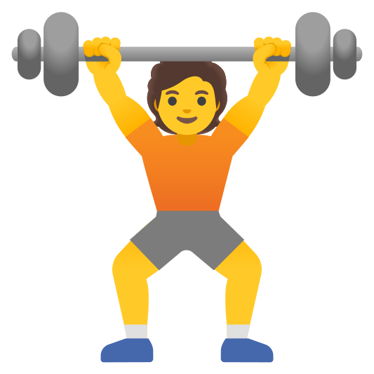 The person lifting weights emoji.