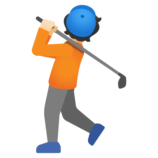 The person golfing: light skin tone emoji.