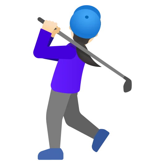The woman golfing: light skin tone emoji.