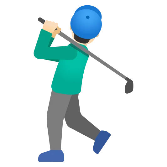 The man golfing: light skin tone emoji.