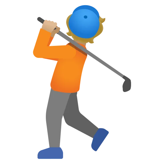 The person golfing: medium-light skin tone emoji.
