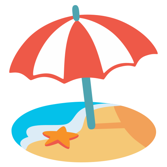 The beach with umbrella emoji.