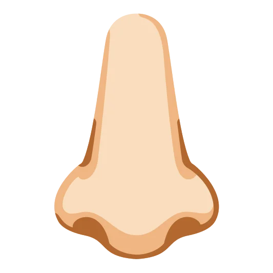 The nose: light skin tone emoji.