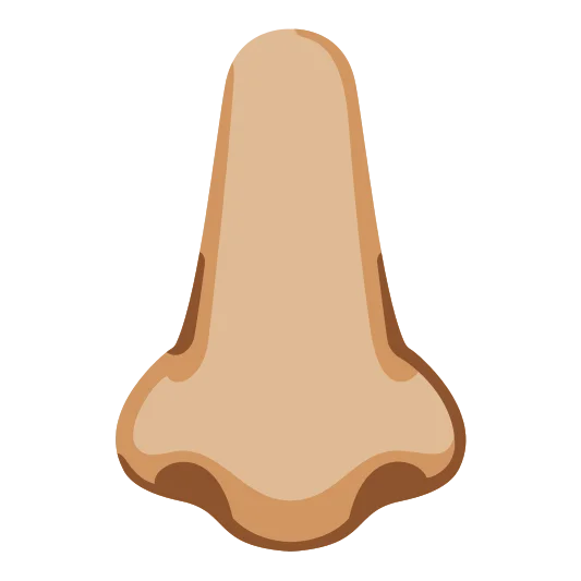 The nose: medium-light skin tone emoji.