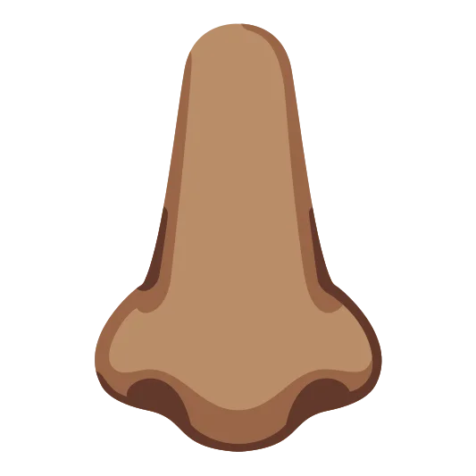 The nose: medium skin tone emoji.