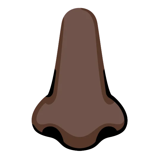 The nose: dark skin tone emoji.
