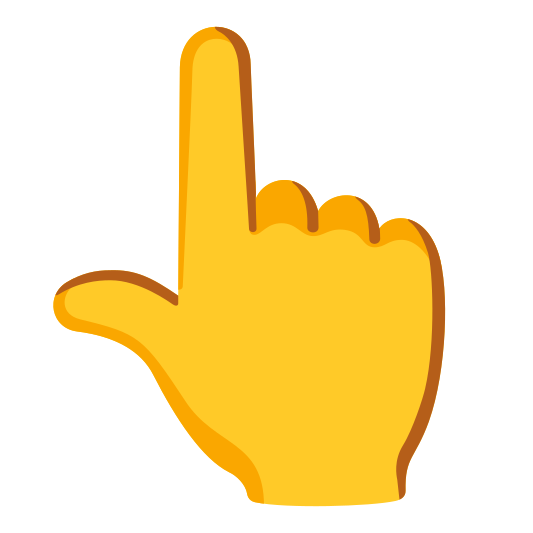 The backhand index pointing up emoji.