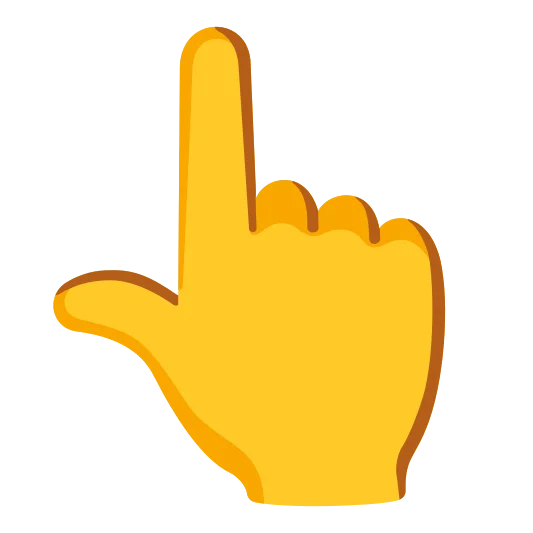 The backhand index pointing up emoji.