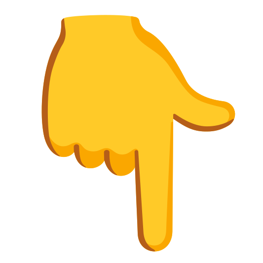 The backhand index pointing down emoji.