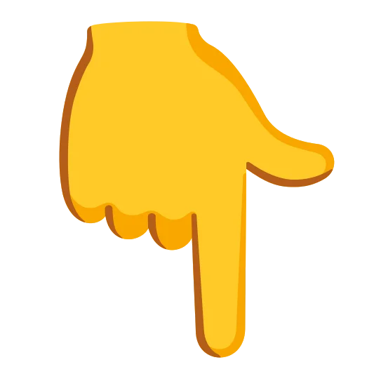 The backhand index pointing down emoji.