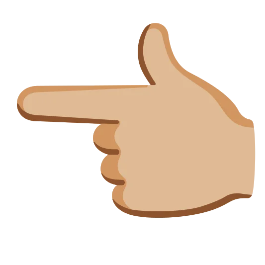 The backhand index pointing left: medium-light skin tone emoji.