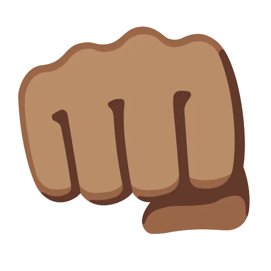 The oncoming fist: medium skin tone emoji.
