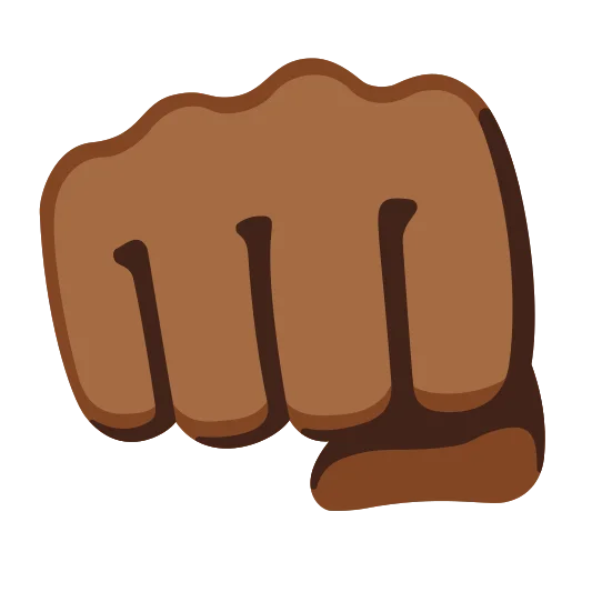 The oncoming fist: medium-dark skin tone emoji.