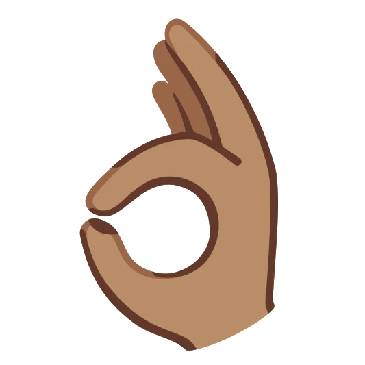 The ok hand: medium skin tone emoji.