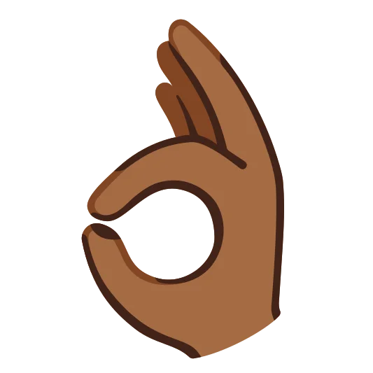 The ok hand: medium-dark skin tone emoji.