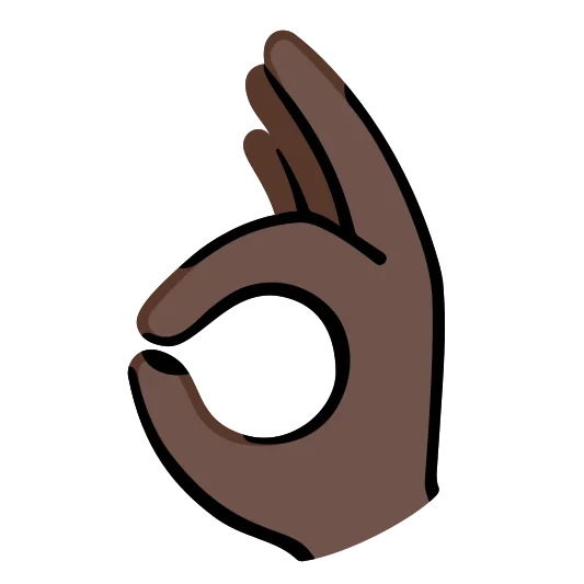 The ok hand: dark skin tone emoji.