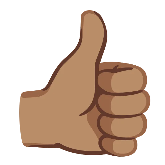 The thumbs up: medium skin tone emoji.