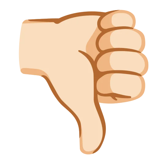 The thumbs down: light skin tone emoji.