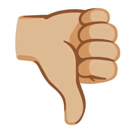 The thumbs down: medium-light skin tone emoji.