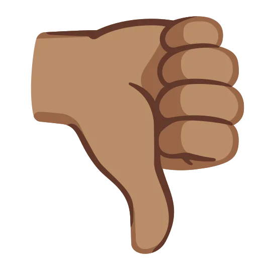 The thumbs down: medium skin tone emoji.