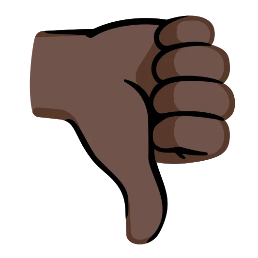 The thumbs down: dark skin tone emoji.