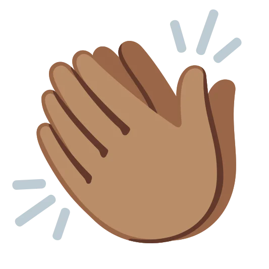 The clapping hands: medium skin tone emoji.