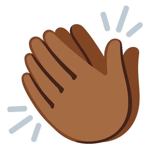 The clapping hands: medium-dark skin tone emoji.