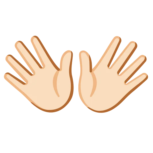 The open hands: light skin tone emoji.