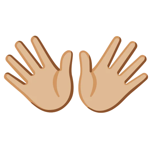The open hands: medium-light skin tone emoji.
