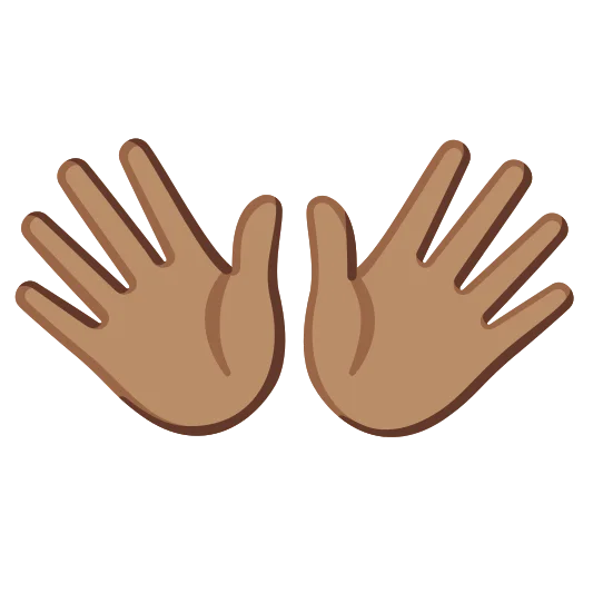 The open hands: medium skin tone emoji.