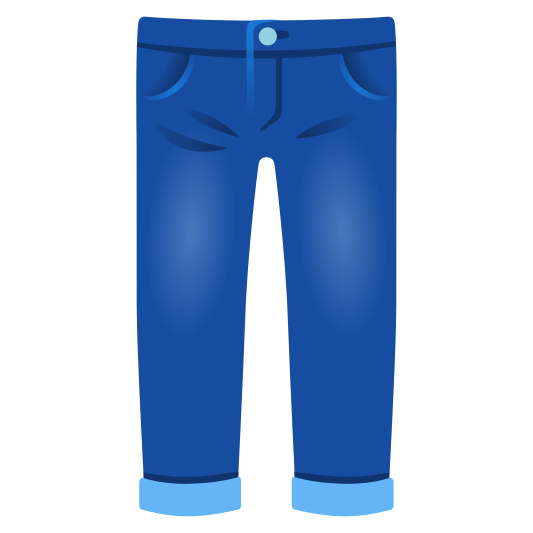 A pair of denim pants, typically worn casually.