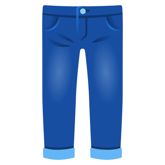 A pair of denim pants, typically worn casually.