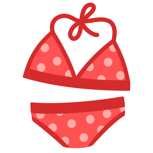 A two-piece swimsuit worn by women.