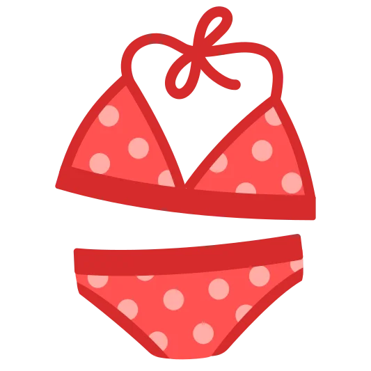 A two-piece swimsuit worn by women.