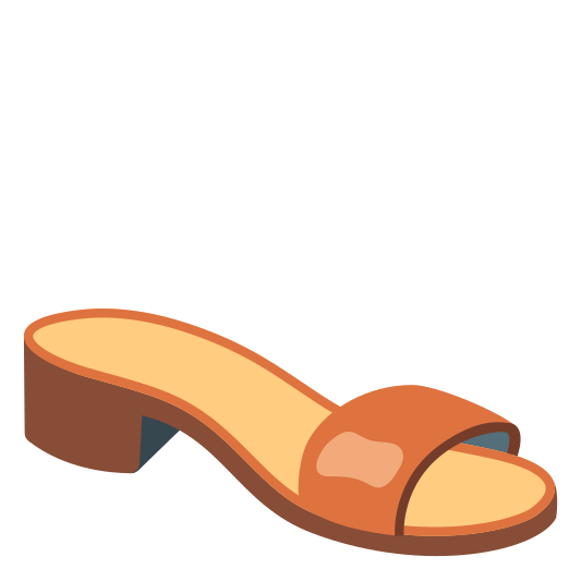 A sandal typically worn by women.