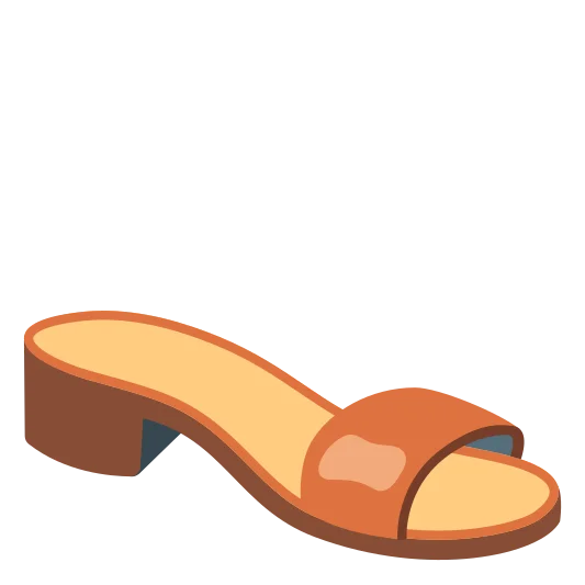 A sandal typically worn by women.