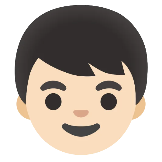 The boy: light skin tone emoji.