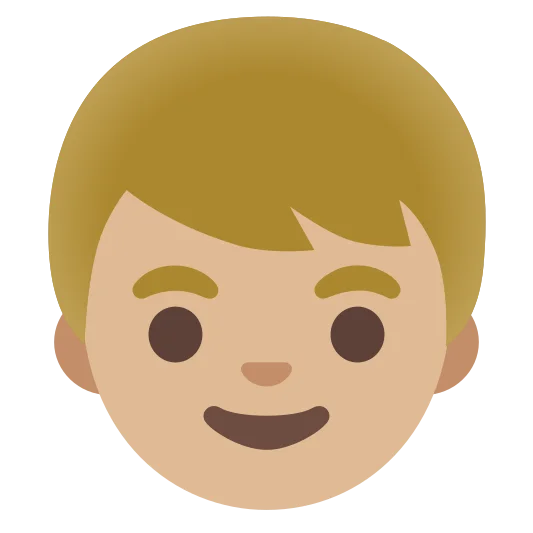 The boy: medium-light skin tone emoji.