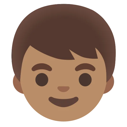 The boy: medium skin tone emoji.