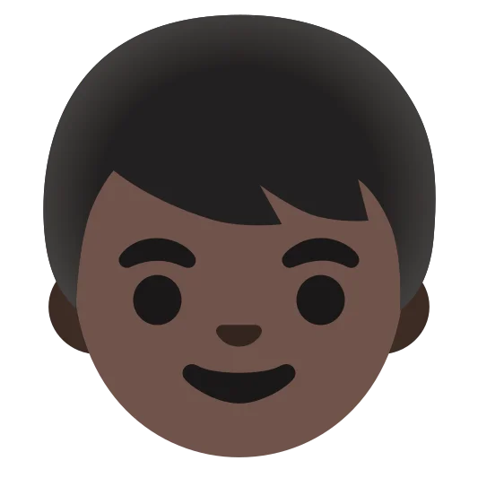 The boy: dark skin tone emoji.
