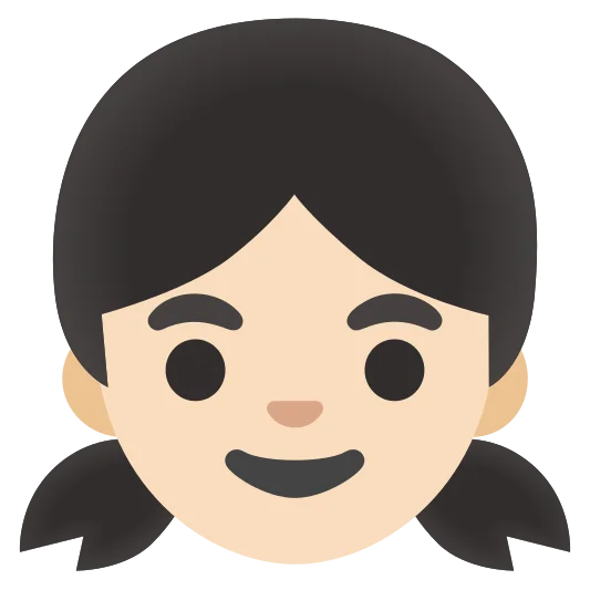 The girl: light skin tone emoji.