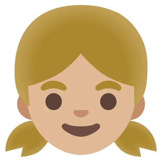 The girl: medium-light skin tone emoji.