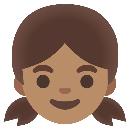 The girl: medium skin tone emoji.