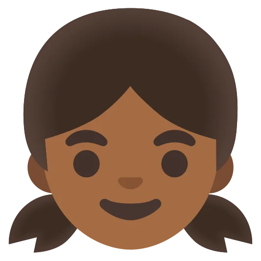 The girl: medium-dark skin tone emoji.