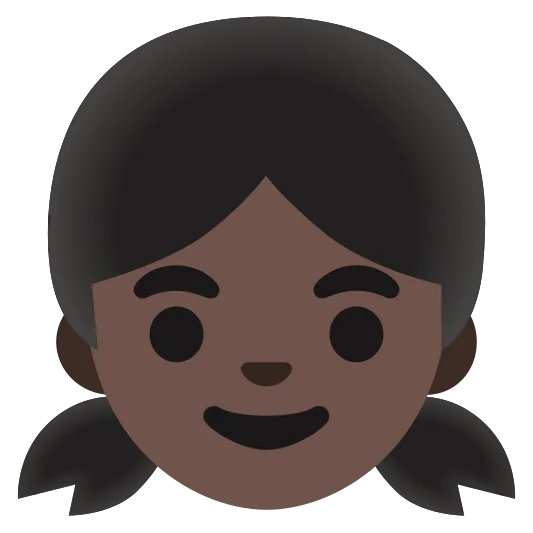 The girl: dark skin tone emoji.