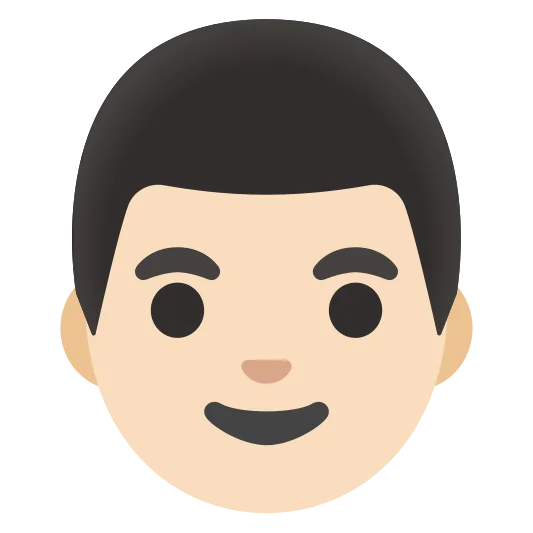 The man: light skin tone emoji.