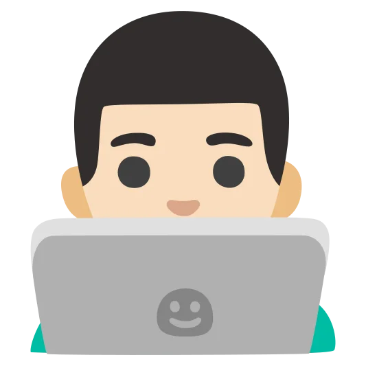 The man technologist: light skin tone emoji.